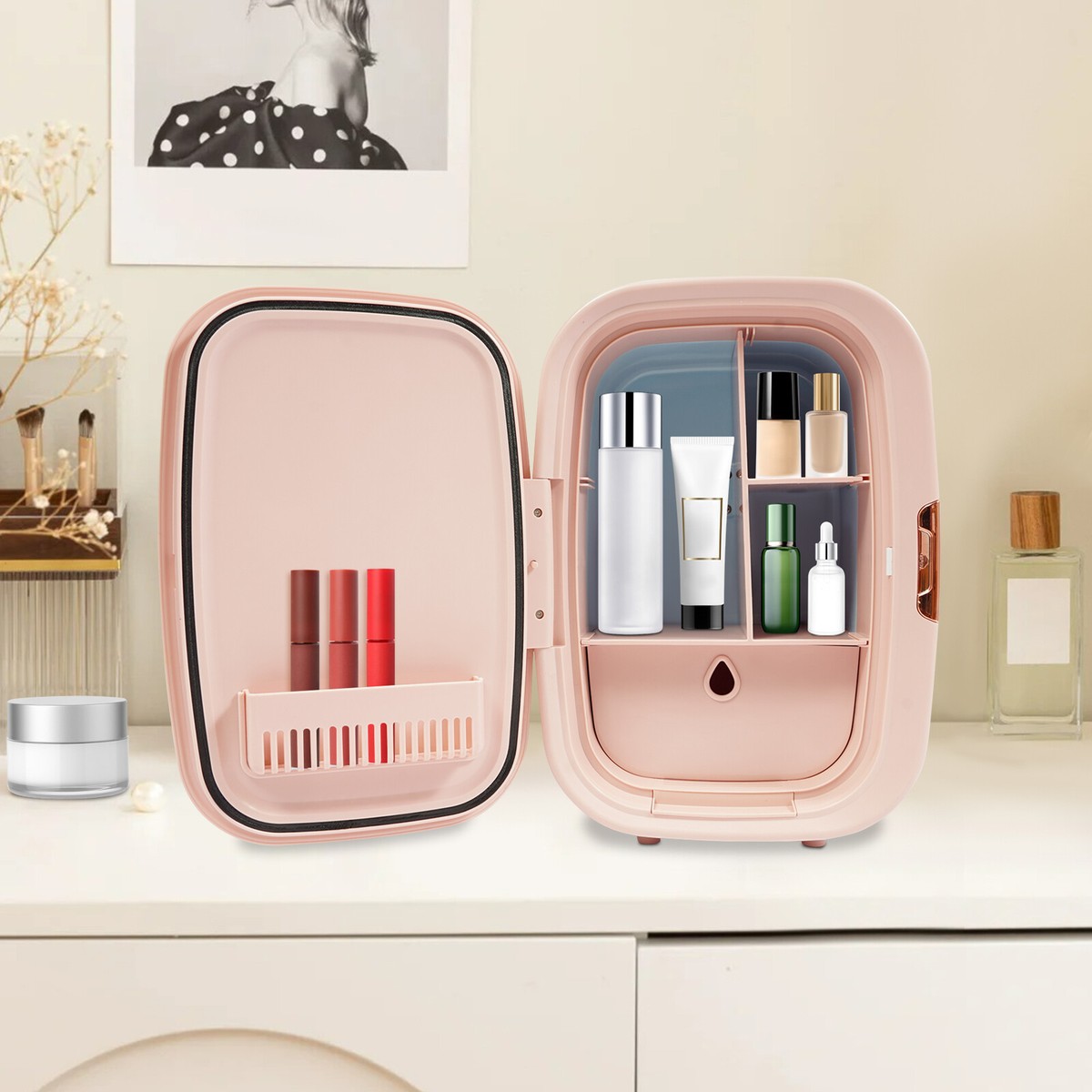 Lipstick Storage Cosmetics Refrigerator 12L Compact Beauty Fridge