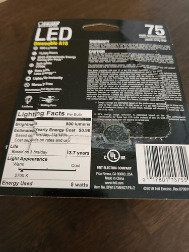16pc Feit Elec 75W Equiv A15 E12 Base Filament LED Dimmable-Daylight &Soft White - Picture 6 of 13