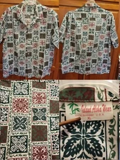 ISLAND ALOHA WEAR Unique Print Hawaiian Shirt Made Hawaii USA XL Beach Camp AOP