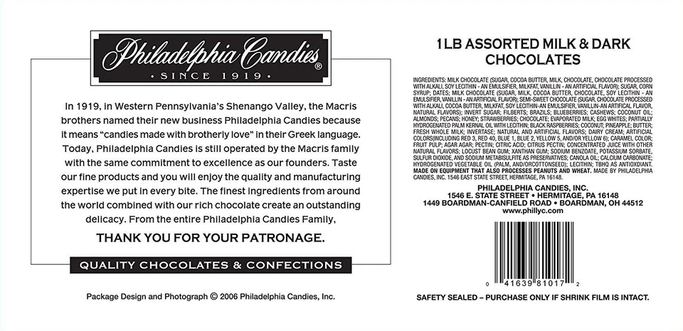 Philadelphia Candies leche surtida y chocolates oscuros en caja, caja de regalo de 1 libra Foto 2 de 4
