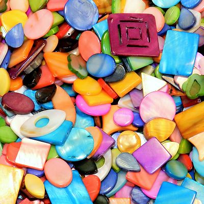 MPW9910 Mixed Size Shape Color 10mm - 31mm Mother of Pearl Shell Beads 500-gram
