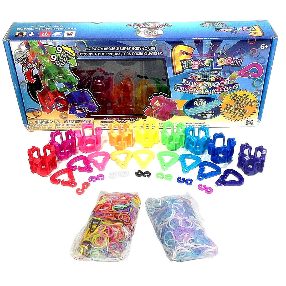 Loom Party Pack Rainbow Finger New Rubber Band Bracelet Kids Band Maker Kit Toy