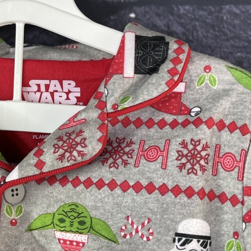 Star Wars Kid’s XS 4/5 Disney Yoda Storm Trooper Flannel Pajamas Christmas - Picture 7 of 11