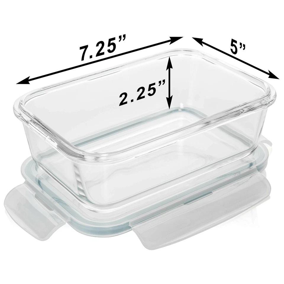 Razab 16pc Glass Food Storage Set (8 Containers with 8 Airtight Lids) Meal Prep - Image 2 of 4
