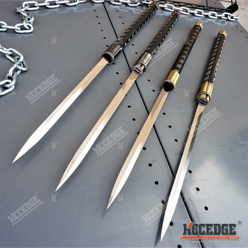 2 In 1 Double Blade Set Interlocking 33 Samurai Ninja Sword Set Spear Blade Ebay