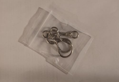 Silver jewelry clasping hooks - 3pack