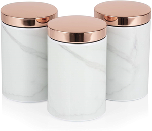 marble tea and coffee canisters