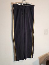 BCBG Maxazria Womens Track Pants Large Lounge Wear Sweatpants Gold Stripe