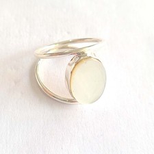 Natural Mother of Pearl 925 Sterling Silver Handmade Ring Size 7