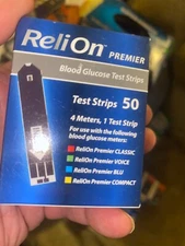 ReliOn Premier, 50 Blood Glucose Test Strips, QTY=50 Expires 6/2026