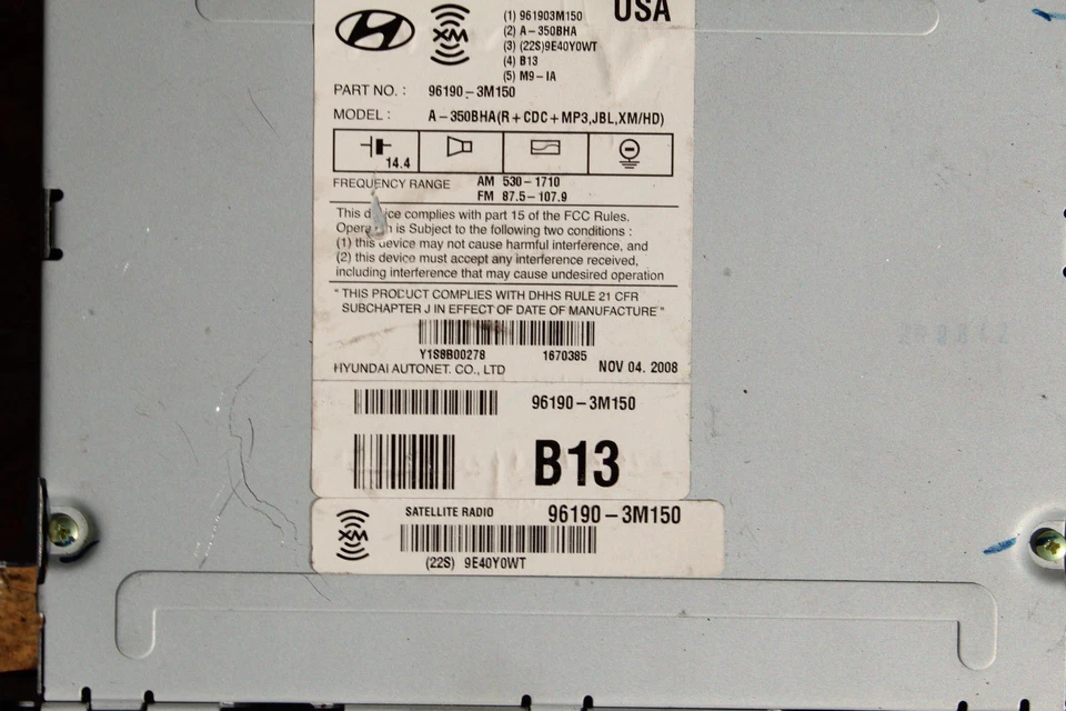 2009-2014 HYUNDAI GENESIS SEDAN RÁDIO 6 CD TROCADOR DE DISCO MP3 LEXICON V1151 - Imagem 3 de 4