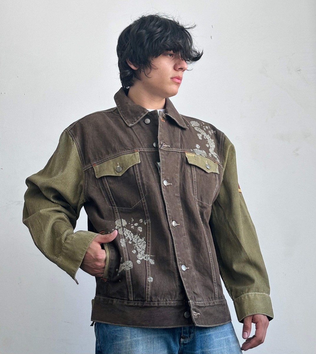 Men's Davoucci Brown | Wheat Corduroy Casual Denim Jacket NWT | eBay