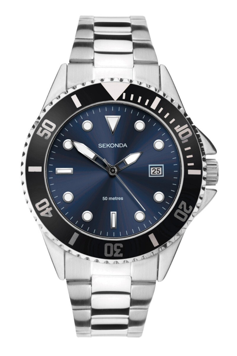 Sekonda Men's Sports Watch with Blue Dial and Stainless Steel
