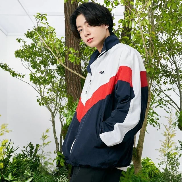 BTS Jungkook X Genuin FILA Heritage New Woven Windbreak Jackets+Free  Tracking N.