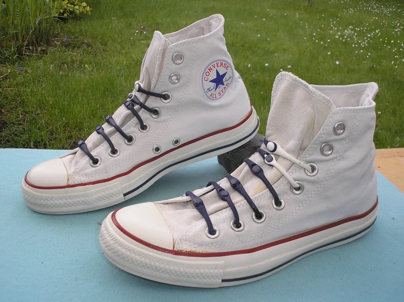 Sneaker originali CONVERSE Chucks HI taglia 39 5 bianche con elastici!!!