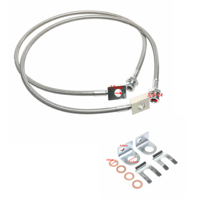 26" Long Stainless Steel Front Extended Brake Line Kit For Jeep Wrangler TJ, YJ & Cherokee XJ (1987-2006)