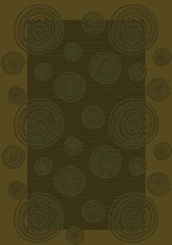 Milliken Brown Loops Rings Hoops Contemporary Area Rug Bordered Wabi Tobacco