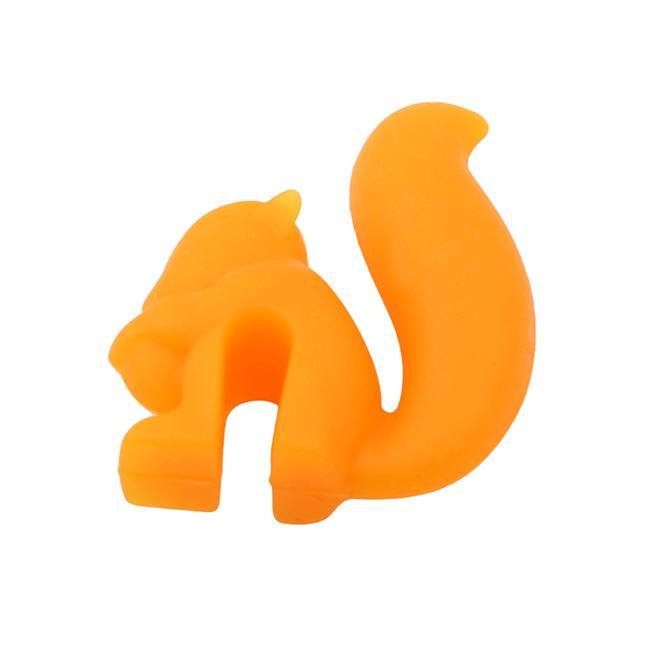 5pcs Squirrel Shape Silicone Tea Bag String Holder Cup Mug Candy Colors