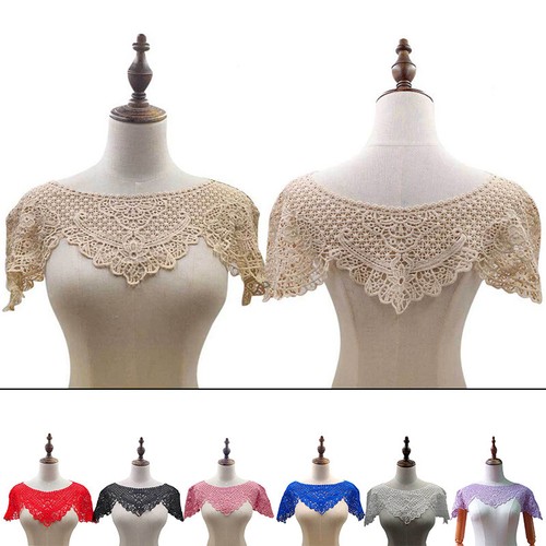 Lace Fake Collar Hollow Neck Collar Embroidery Elastic DIY False Collar Wrap - Picture 5 of 33