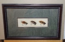 Crown Fine Arts By Carolina Mirror 3 Flys No. 2977 VTG Fly Fishing Art 21x13