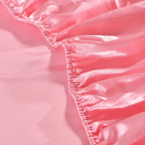 3Pcs Satin Silk Feel Fitted Sheet + Pillowcase Set Fully Elastic 12" Deep Pocket - Picture 31 of 45