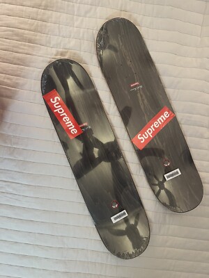 SUPREME Set of Two 2 Distorted Box Logo Skateboard Deck Black 