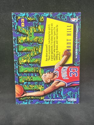 1995-96 NBA Hoops Grant Hill Dunk Card #D3 Detroit Pistons