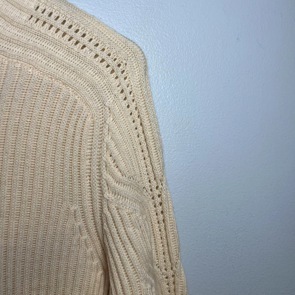 Nuevo Cárdigan Petite Sophisticate Mujer Lana Merino Cremallera Completa Talla M Crema Italiana Foto 4 de 4