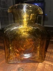 Blenko Amber Double Spout Water Pitcher 384 Retro Colored Glass Vase MCM