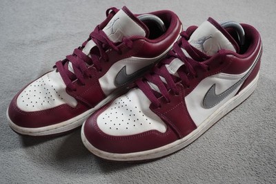 Jordan 1 Low Shoes Mens Size 9 Cherrywood Red Gray White 553558-615 Nike Air