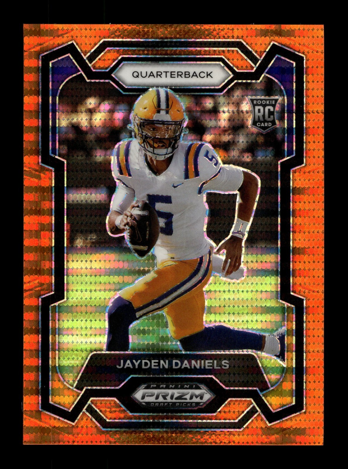 2024 Panini Prizm Draft Orange Pulsar Prizm #108 Jayden Daniels RC Rookie 24/49