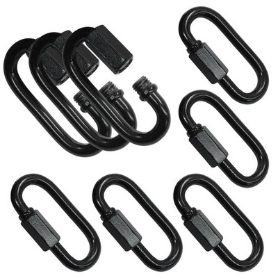 D Quick Link Chain Connector, M6 Black Heavy Duty Quick Link 1/4 Metal Carabi...