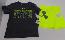 NWT-UNDER ARMOUR INFANT BOYS 2 Pc T-SHIRT/SHORTS SET-18 M/MONTH-CAN'T STOP HYPE