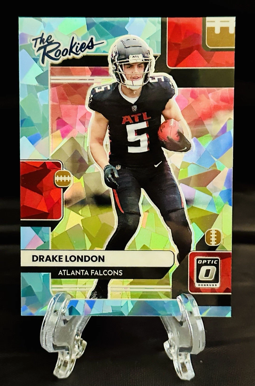 2022 Panini Donruss Optic DRAKE LONDON The Rookies Blue Cracked Ice #12/15