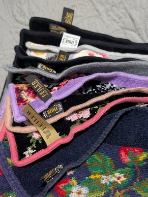 9pc Lot Vintage Feiler Germany Fabric Art Terry Cloth Handkerchief