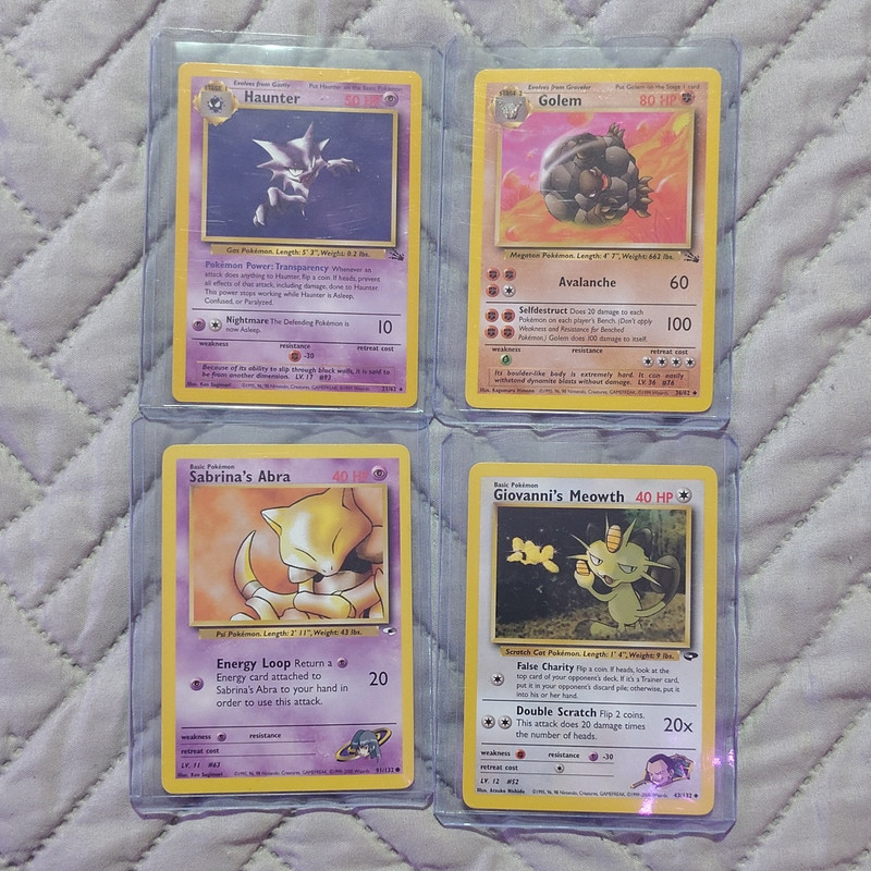 Pokémon Nintendo Gym Heroes/Challenge Haunter Golem Abra Meowth Lot 4 EN 2000
