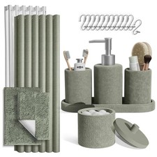 Bathroom Set - Bathroom Sets with Shower Complete Set Bath Rugs Sage Green