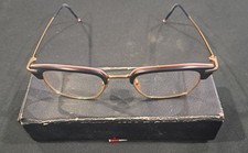 Thom Browne Vintage TB-707-A Black Gold Designer Semi Rimless Eyeglasses