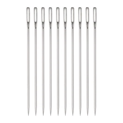 ZAPLYTE 10pcs 2.95 Inch Upholstery Needles Stainless Steel Large Eye Sewing Needles