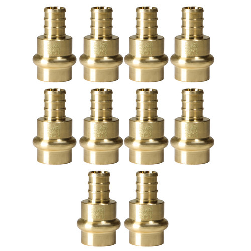 10 Pack XFITTING 1/2" Press x 1/2" Pex B Coupling, Press Fitting, Lead Free