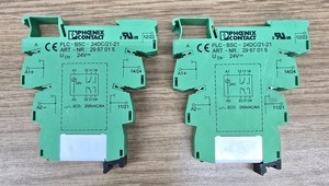 LOT OF 2 Phoenix Contact PLC-BSC-24DC/21 Relay Base w/ 2961192 Relay