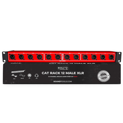 CAT Rack Male XLR Stage Box   12-Channel Analog Audio over Shielded CAT Cable   