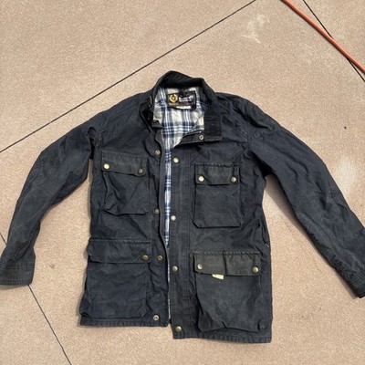 Belstaff Vintage Roadmaster 2 Mens M-L (42in Chest) Black Motorcycle Wax Jacket