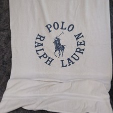 Vtg Ralph Lauren Polo Large Beach Bath Towel 35x64 Cotton USA Made Pony Logo