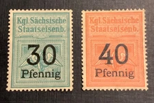 Germany Royal Saxon State Railway Revenue Stamps (2) (1902-1920)