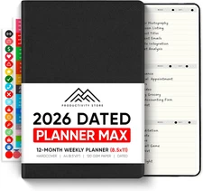 Dated, 2026 Planner, 8.5" X 11" - the Productivity Planner to Achieve Your 2026 