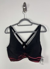 Nwt Torrid Triangle Elastic Trim Crotchet Bikini Top Size 2x Pink Black