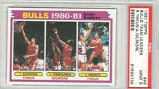 1981 Topps Bulls Team Leaders Artis Gilmore Reggie Theus #46 PSA 9 MINT HOF RARE