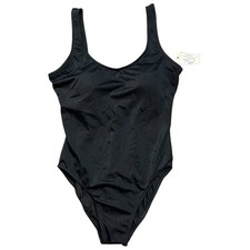 Cole of California Classic Black One Piece Ribbed Swimsuit - M
