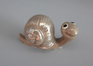 Retired Hagen Renaker Grey Snail Shimmery Silver Shell Unusual & Cute 1989